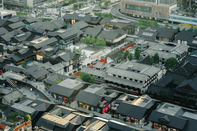 空中俯瞰成都太古里,成都太古里夜景俯瞰