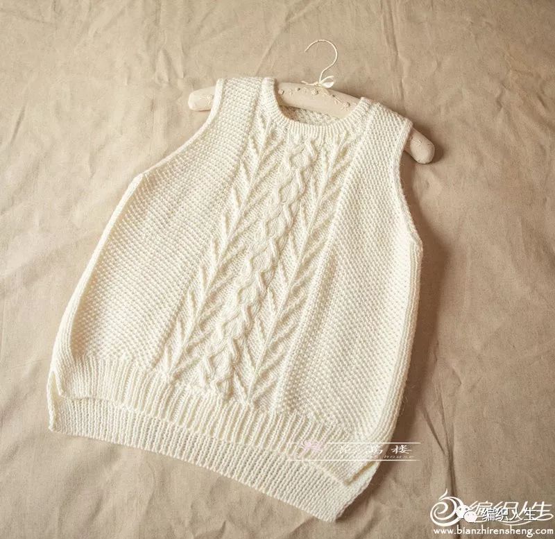 棒针女背心配色编织花样图解,达西妈妈女士圆领背心编织图解