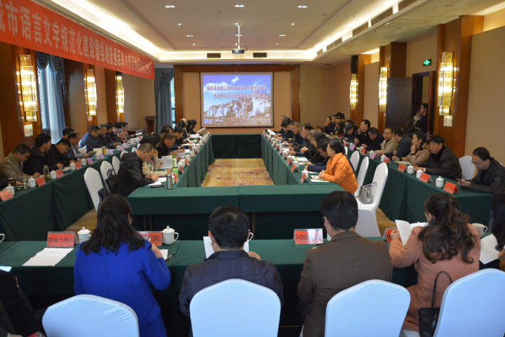 省市语委评估组到陆良县对国家三类城市语言文字规范化建设暨县域普通话基本普及达标进行评估验收