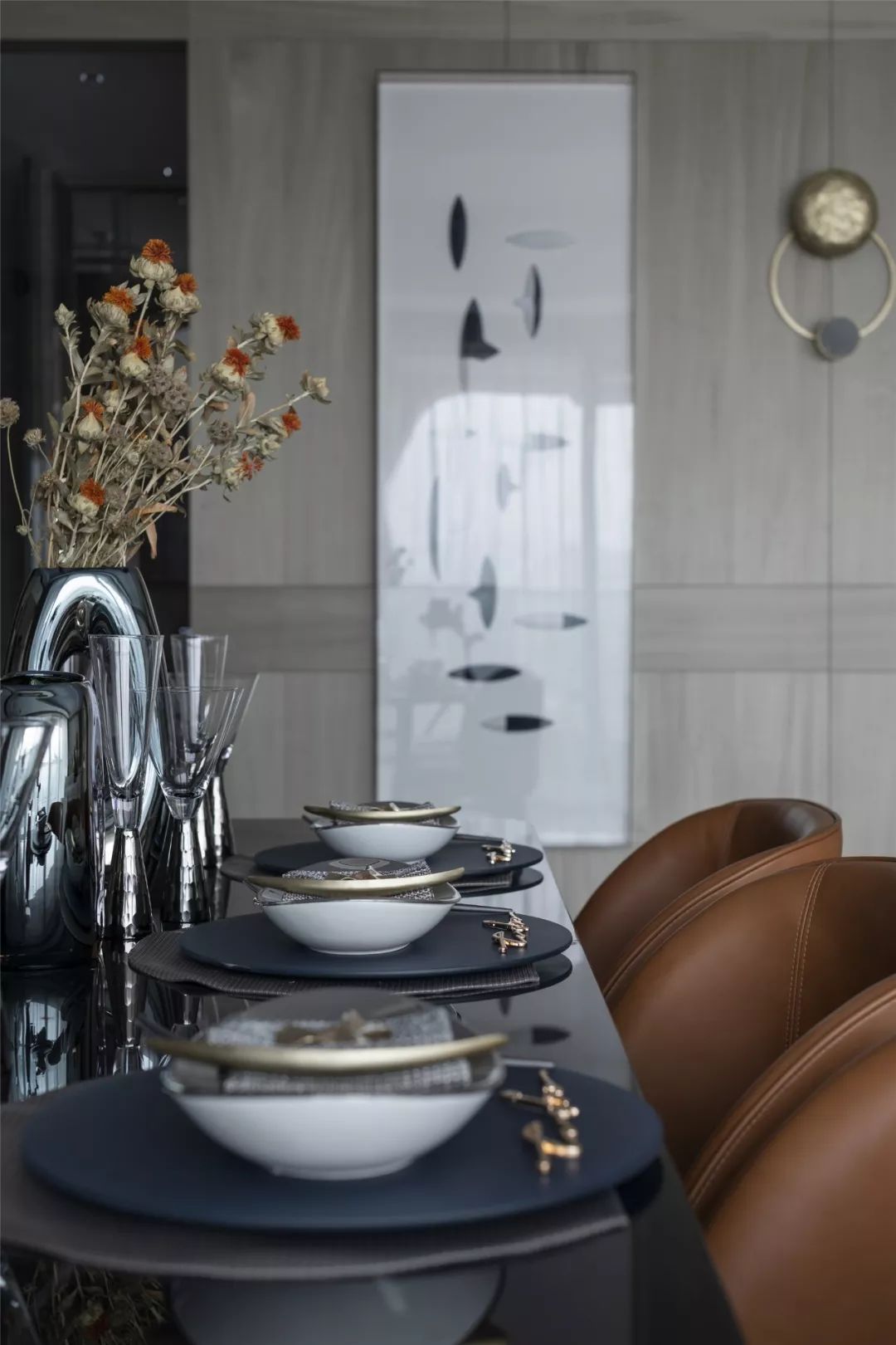 挑高法式轻奢样板间,意式英伦风装修