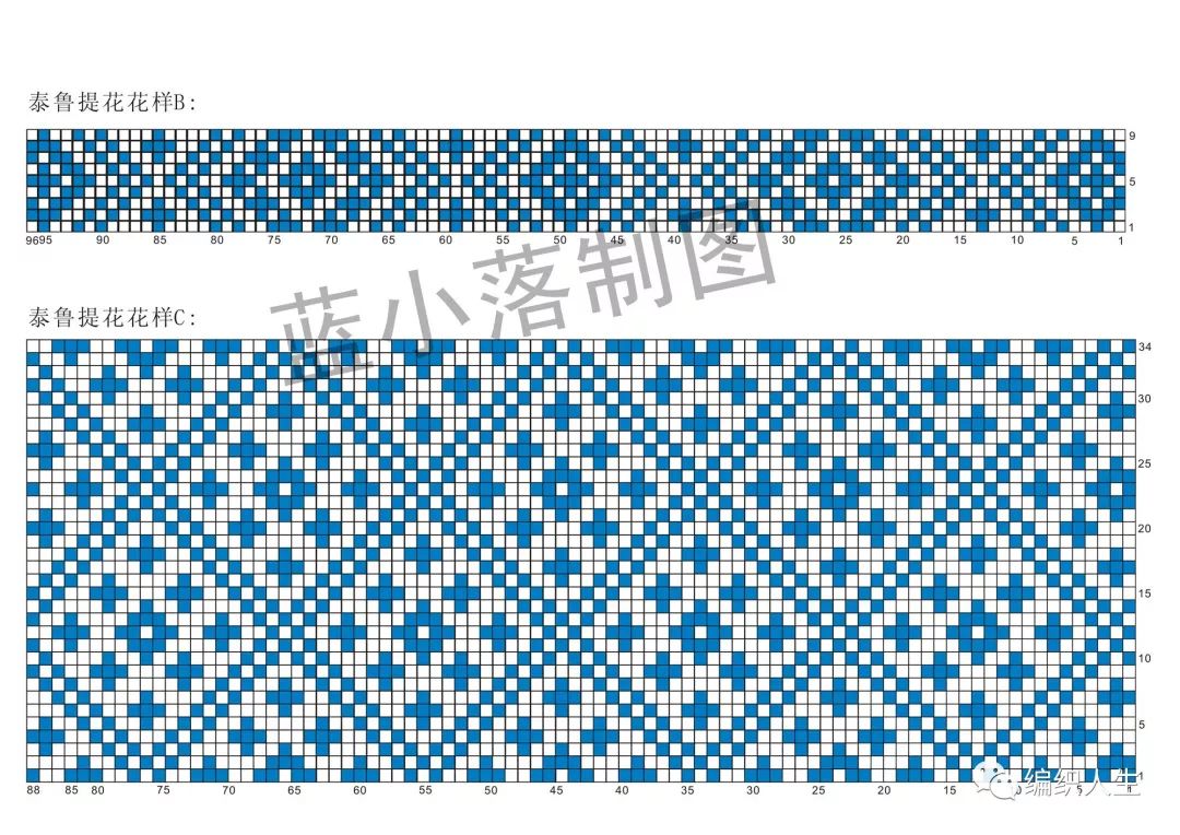 细支提花毛衣的编织图解,好看的圆肩提花毛衣图解