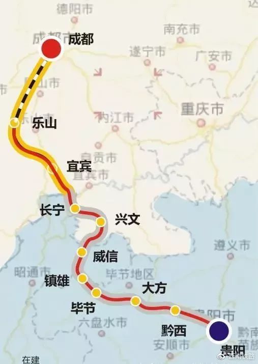 成贵高铁模拟线路图,成贵高铁通到哪里了