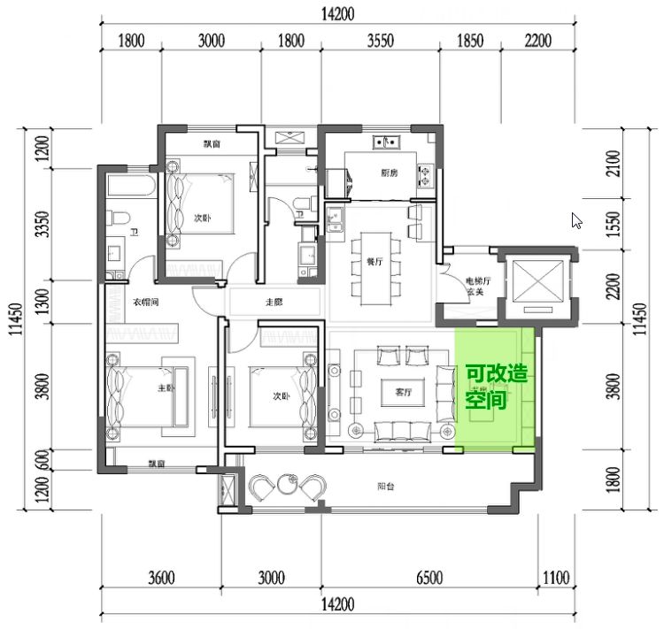 万科龙湖最新户型,万科四房户型