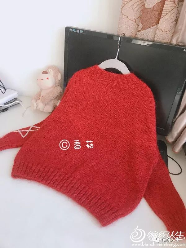 山羊绒女宝毛衣的编织教程,女宝彩虹色套头毛衣编织全过程