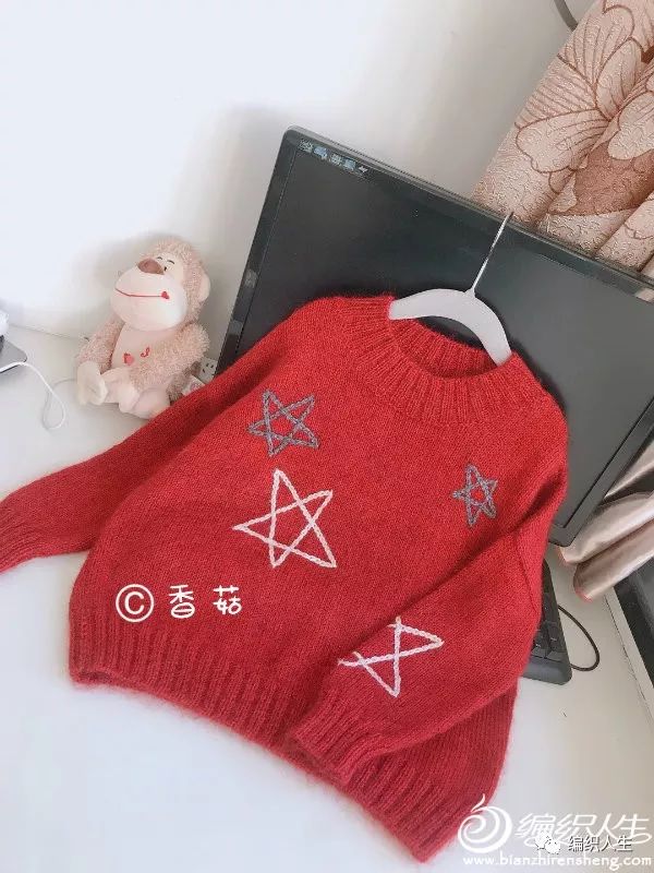 山羊绒女宝毛衣的编织教程,女宝彩虹色套头毛衣编织全过程