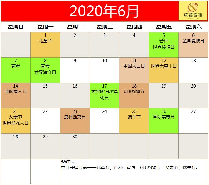 2022全年营销日历火热出炉,2020全年营销日历来了