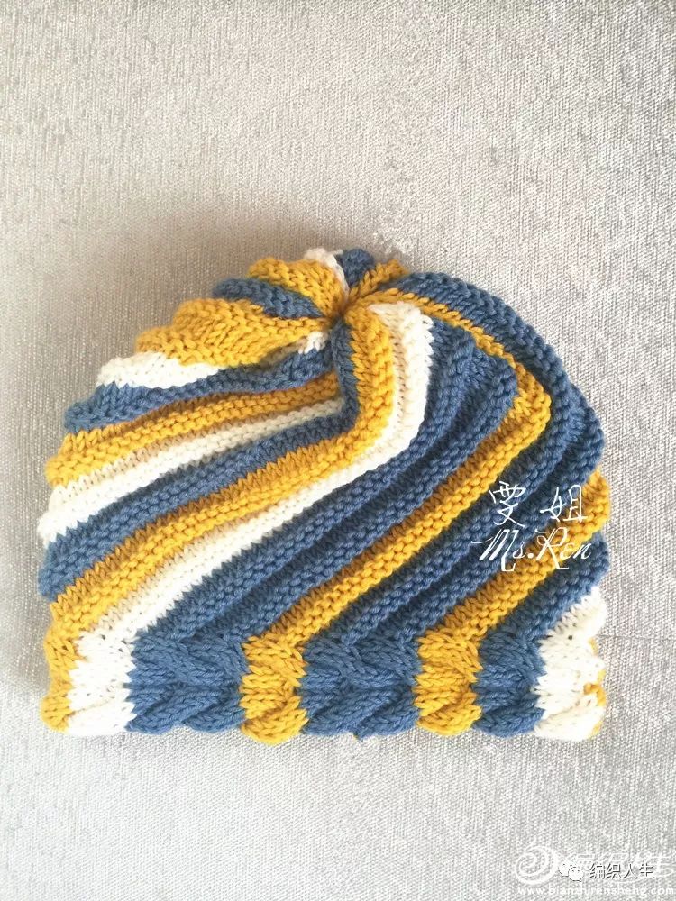 暗红色毛线帽子最简单的编织教程,棒针编织双色毛线帽子的教程