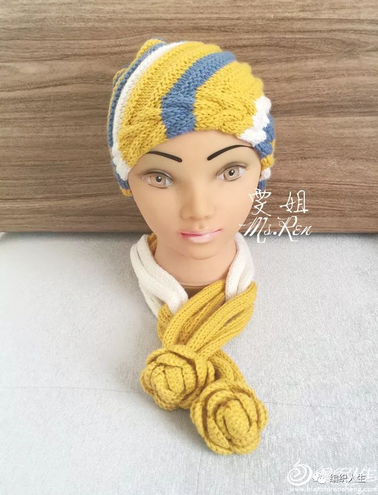 暗红色毛线帽子最简单的编织教程,棒针编织双色毛线帽子的教程