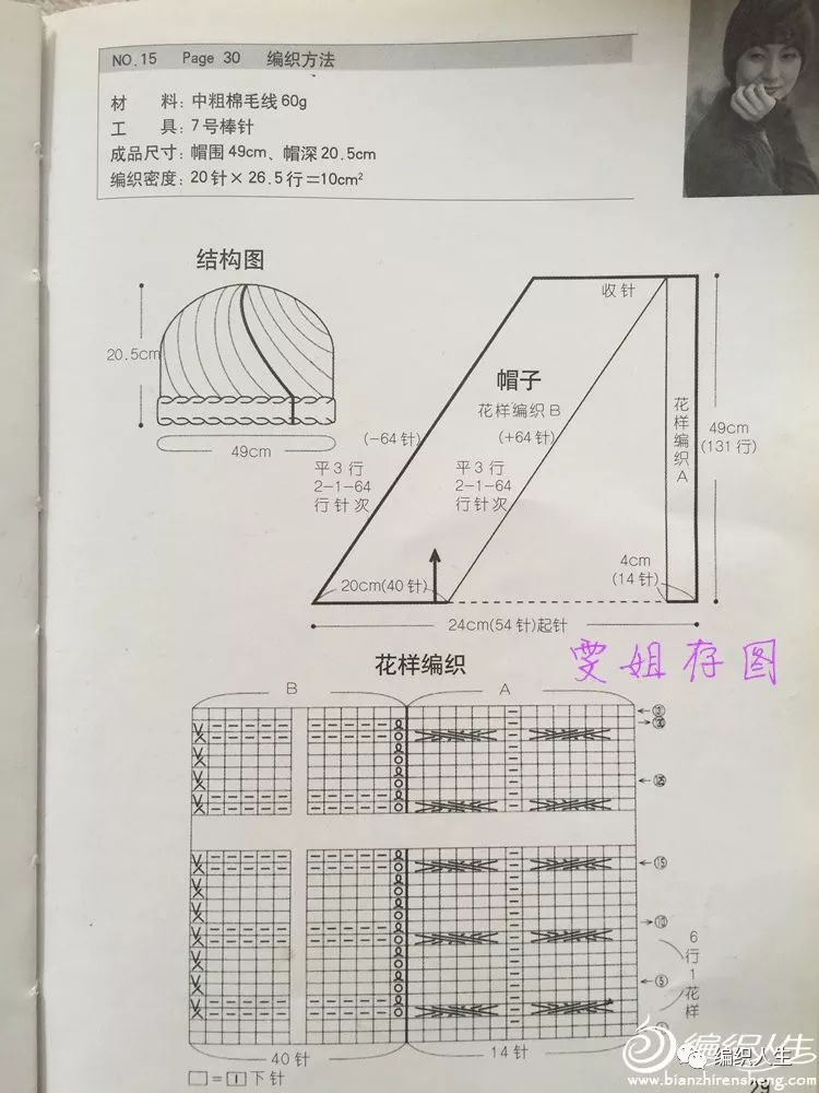 暗红色毛线帽子最简单的编织教程,棒针编织双色毛线帽子的教程