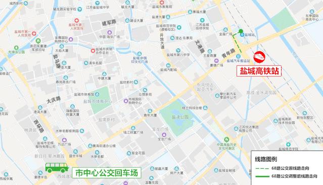 最新盐城市区公交车线路图,盐城高铁站公交线路