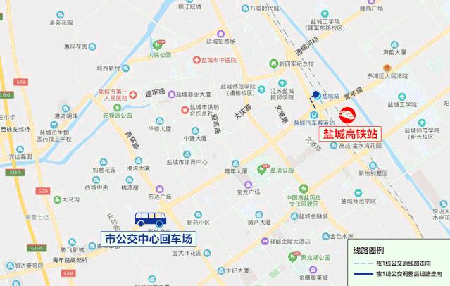 最新盐城市区公交车线路图,盐城高铁站公交线路