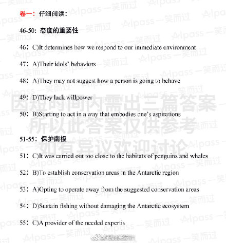 2014年12月英语六级真题答案第二套,2019年12月英语六级真题听力答案