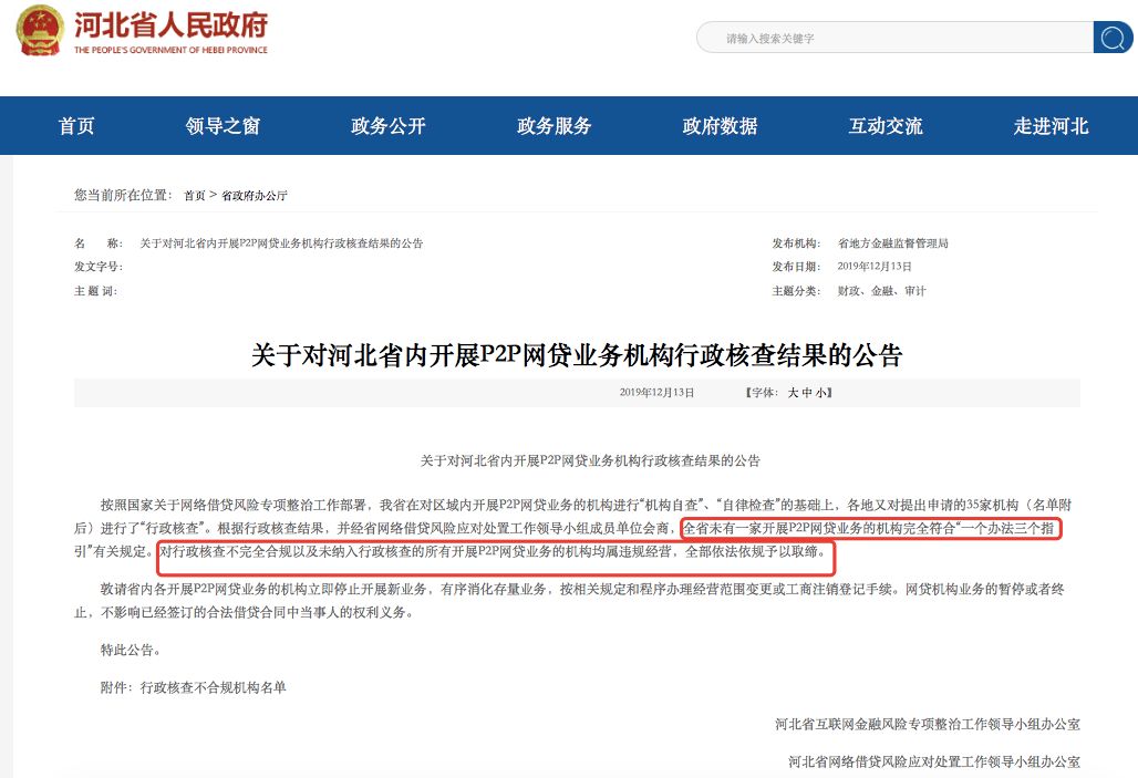 河北省全面关停网贷名单,全国p2p被抓名单