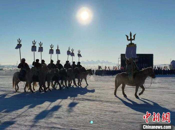 呼伦贝尔冬季那达慕现场,内蒙古的传统文化那达慕大会