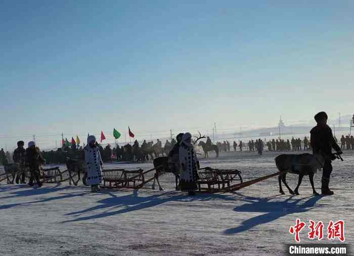 呼伦贝尔冬季那达慕现场,内蒙古的传统文化那达慕大会