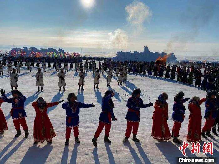 呼伦贝尔冬季那达慕现场,内蒙古的传统文化那达慕大会