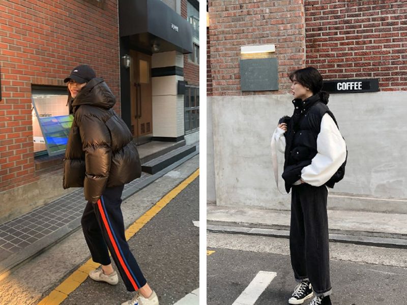 小个子穿搭2020冬面包服,小个子冬天穿搭背影面包服