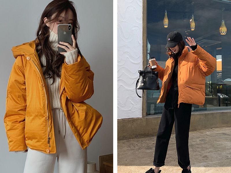 小个子穿搭2020冬面包服,小个子冬天穿搭背影面包服