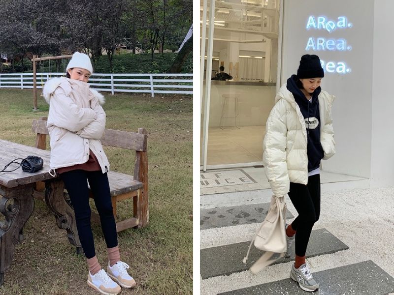 小个子穿搭2020冬面包服,小个子冬天穿搭背影面包服