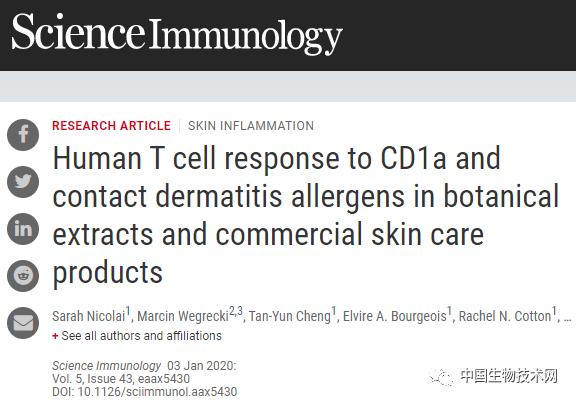 Science子刊：为什么一些护肤品会引起皮炎？