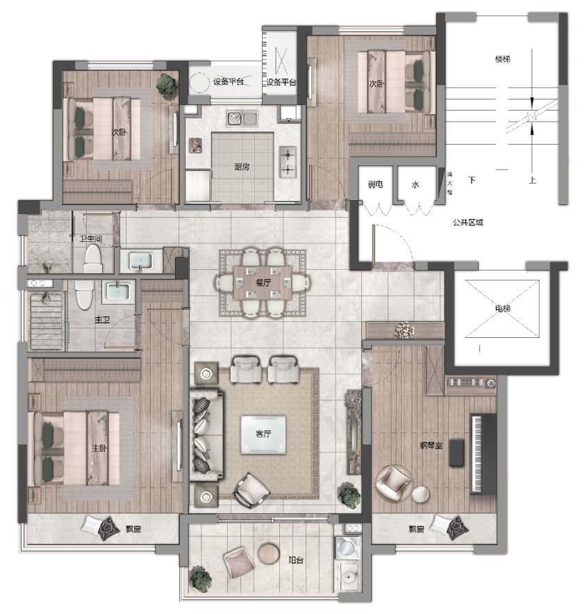 万科龙湖最新户型,万科四房户型