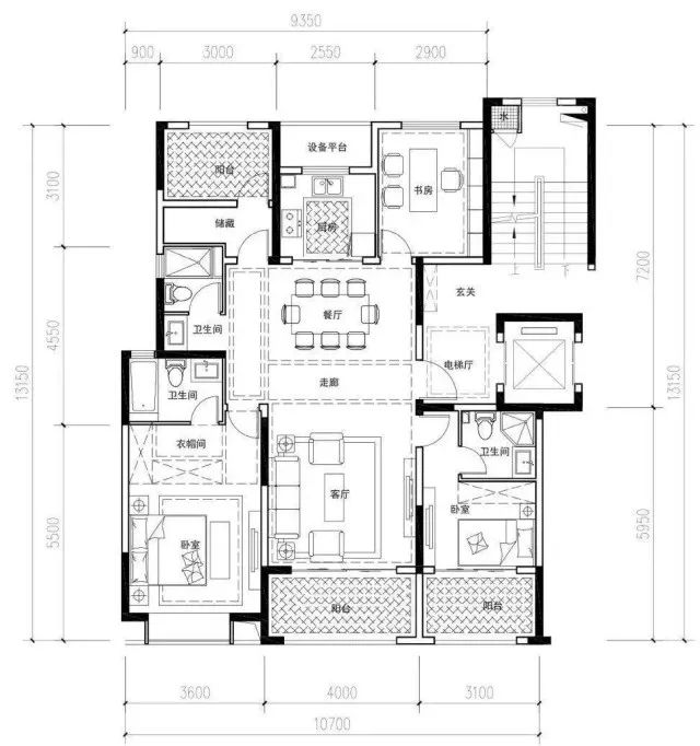 万科龙湖最新户型,万科四房户型
