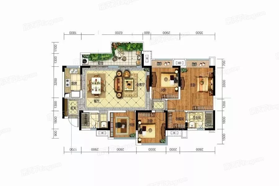 万科龙湖最新户型,万科四房户型
