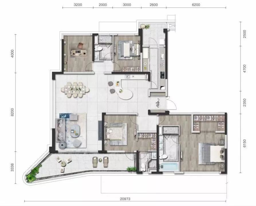 万科龙湖最新户型,万科四房户型