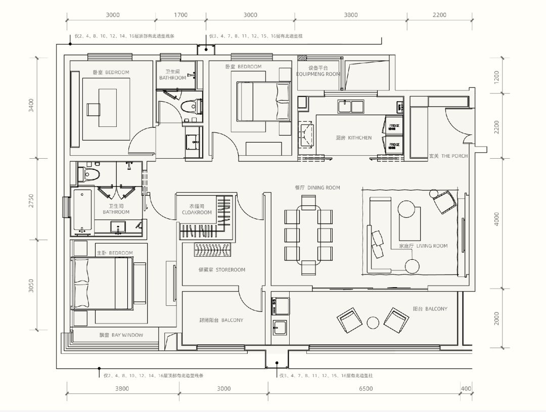 万科龙湖最新户型,万科四房户型