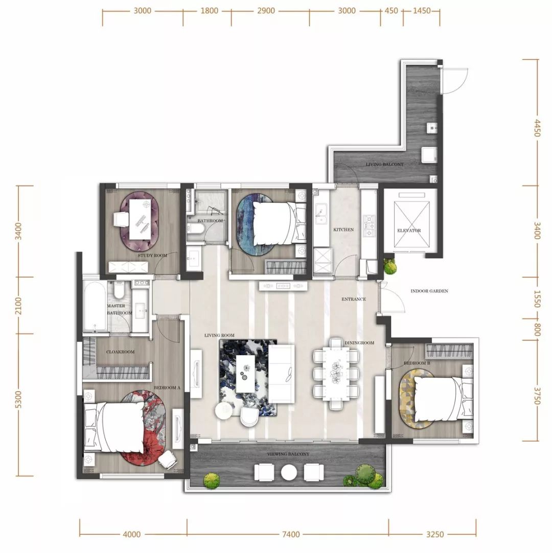 万科龙湖最新户型,万科四房户型