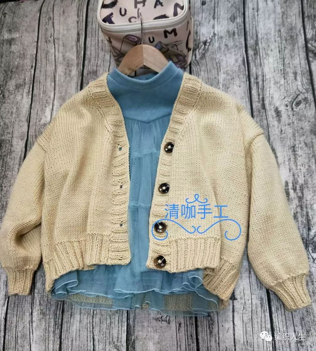 适合小个子的短款棒针毛衣v领,女士粗棒针v领毛衣开衫