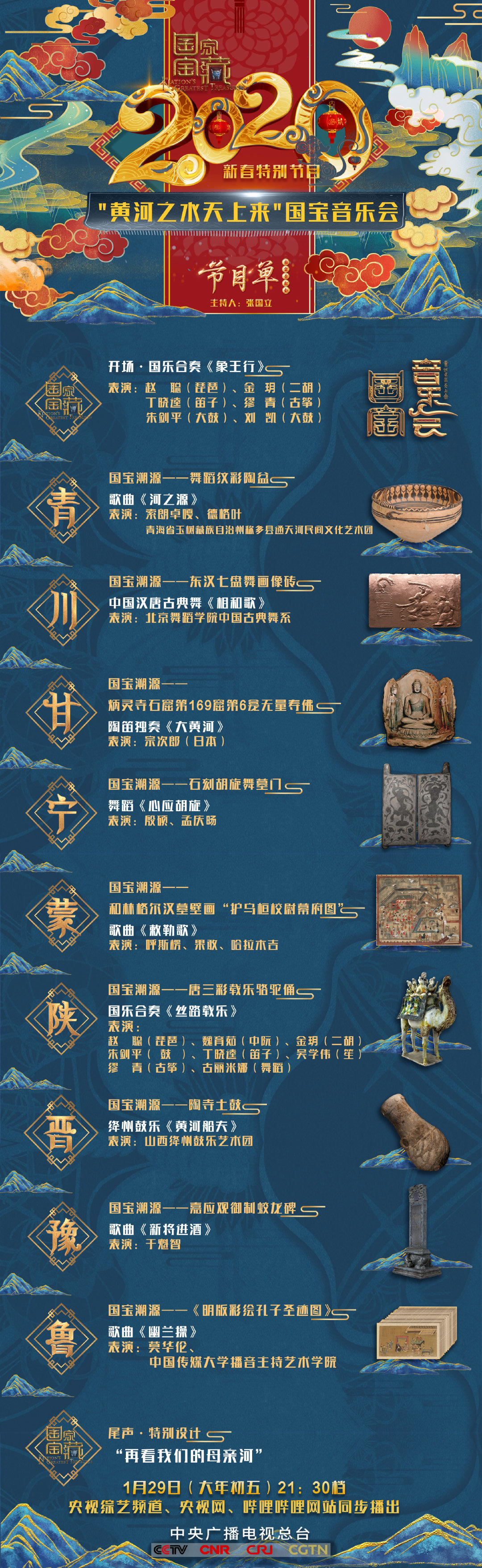 48家黄河流域博物馆齐亮相，《国家宝藏》今播“国宝音乐会”