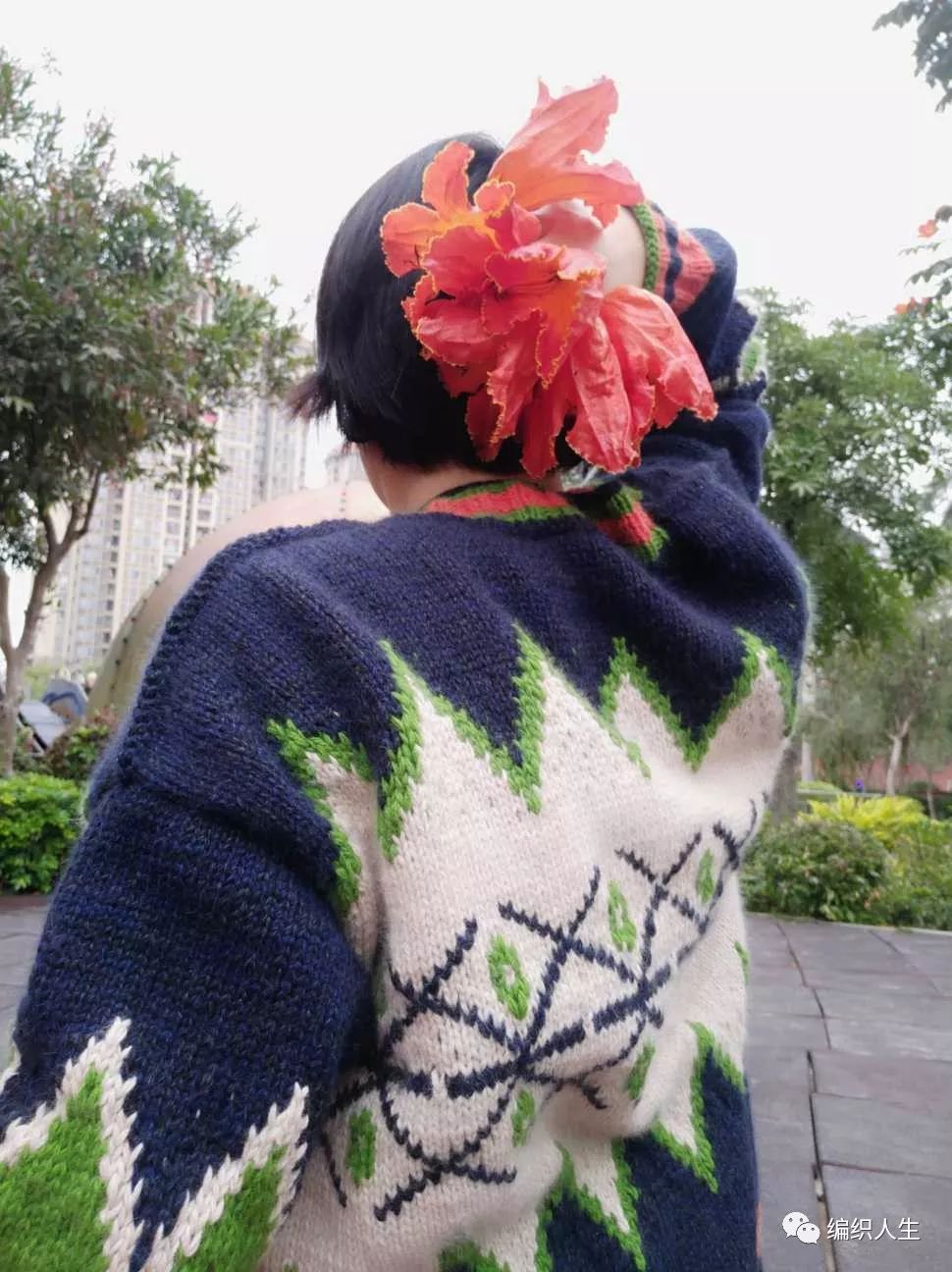 简单款儿童棒针v领开衫毛衣,v领棒针开衫外套前片