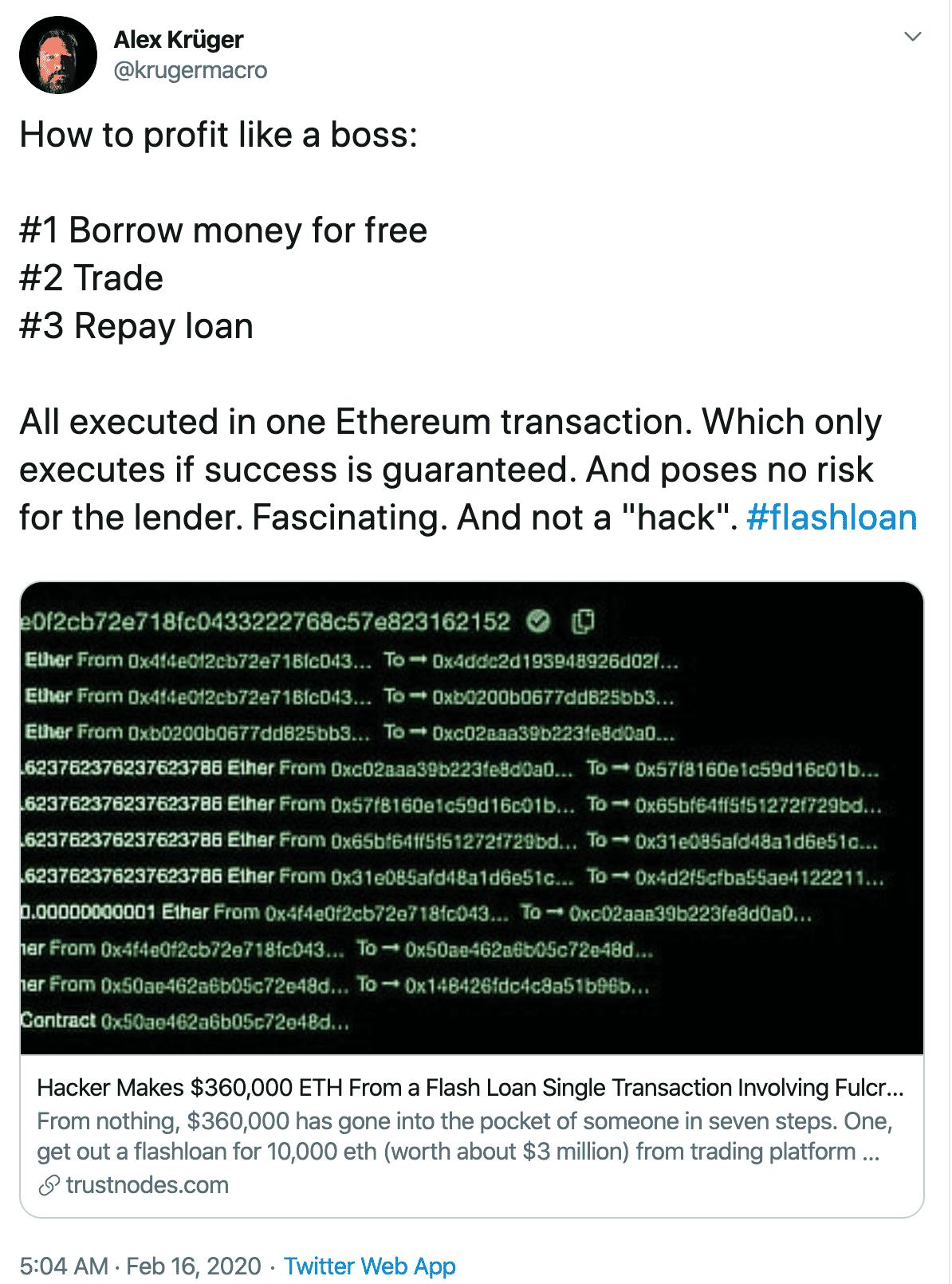 *款贷**协议bZx被操纵让「闪电贷」走红，读懂13秒必须还款的闪电贷的秘密