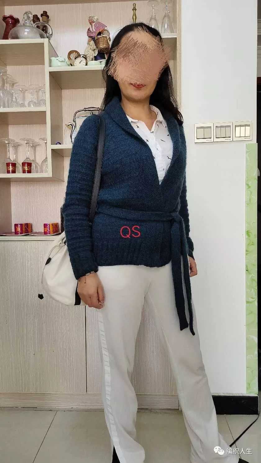 青果领针织开衫女长款,天蓝色毛线开衫女款2022款网红