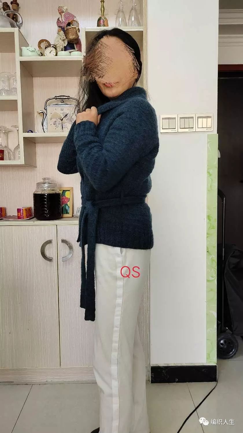 青果领针织开衫女长款,天蓝色毛线开衫女款2022款网红