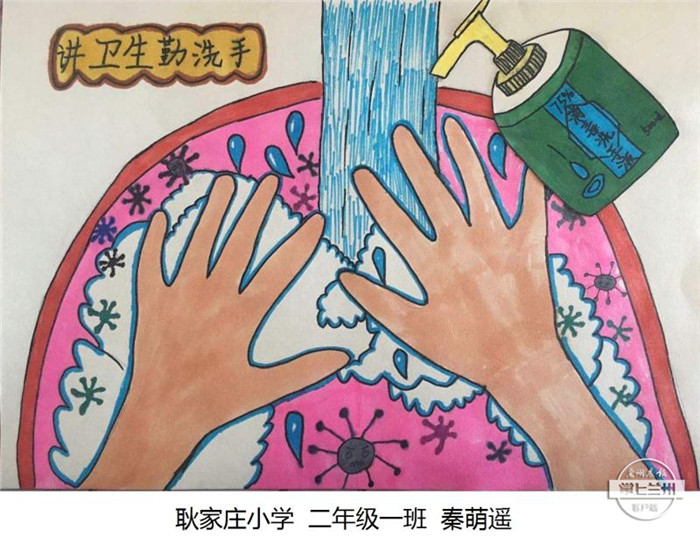战疫儿童绘画作品500幅,小学生众志成城同心战疫绘画作品