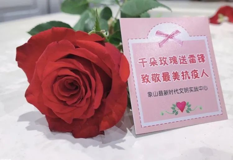 象山：千朵玫瑰送雷锋，致敬最美抗疫人！