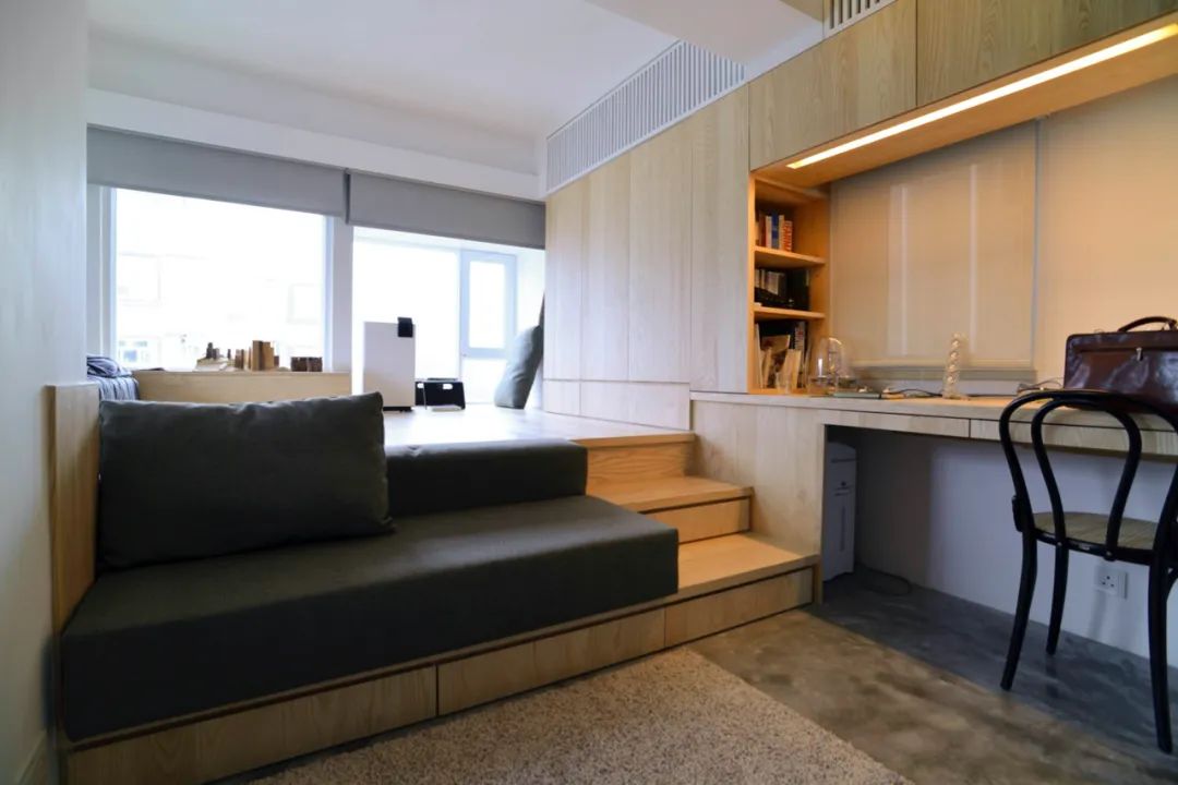 小卧室做地台放床垫,小户型房间地台做床好看吗