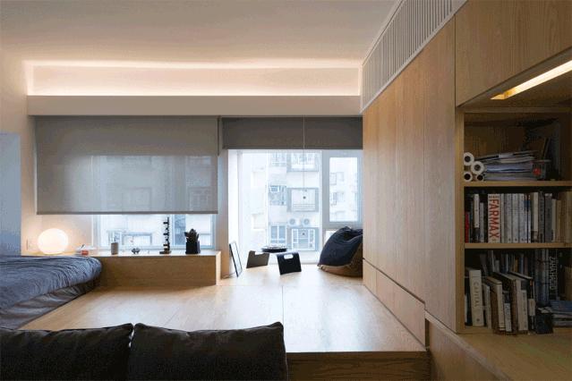 小卧室做地台放床垫,小户型房间地台做床好看吗