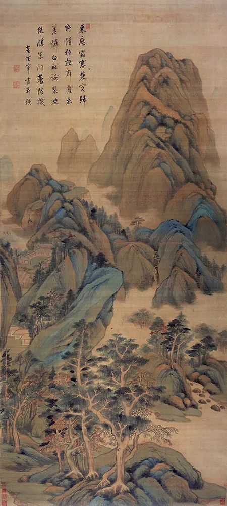 海外馆藏画家董其昌作品欣赏 (董其昌书画合璧山水小景)