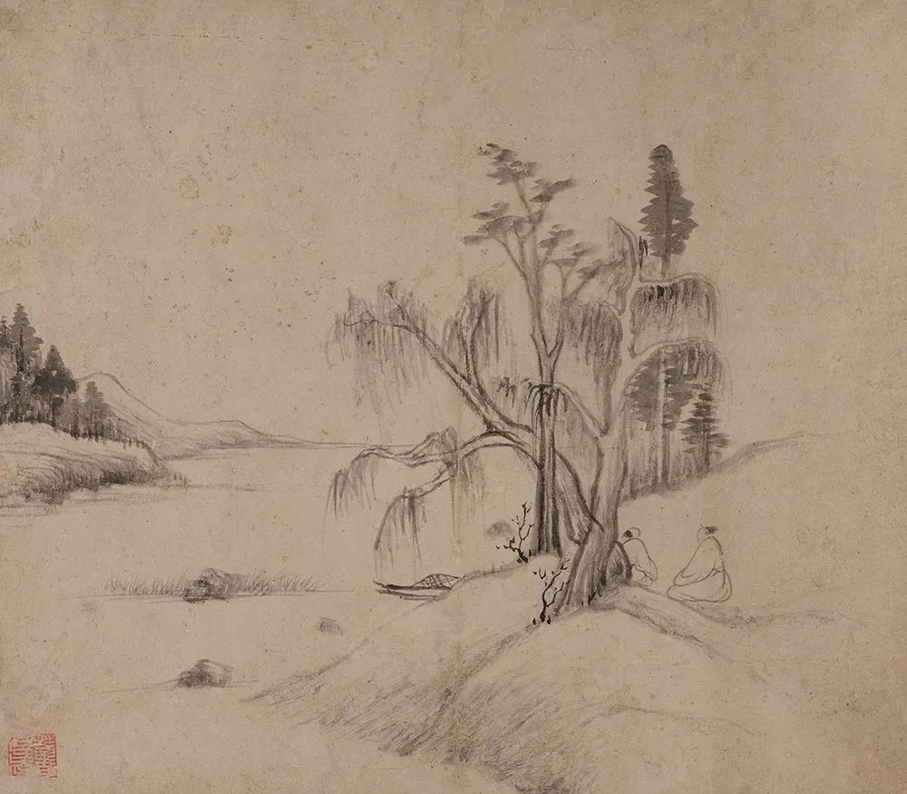 海外馆藏画家董其昌作品欣赏 (董其昌书画合璧山水小景)