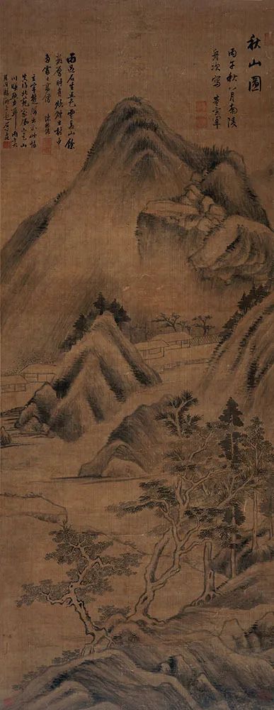 海外馆藏画家董其昌作品欣赏 (董其昌书画合璧山水小景)