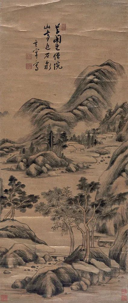 海外馆藏画家董其昌作品欣赏 (董其昌书画合璧山水小景)