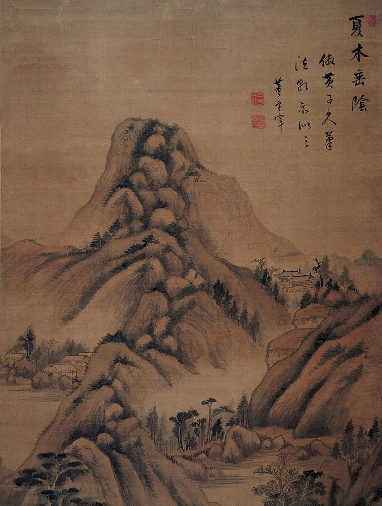 海外馆藏画家董其昌作品欣赏 (董其昌书画合璧山水小景)