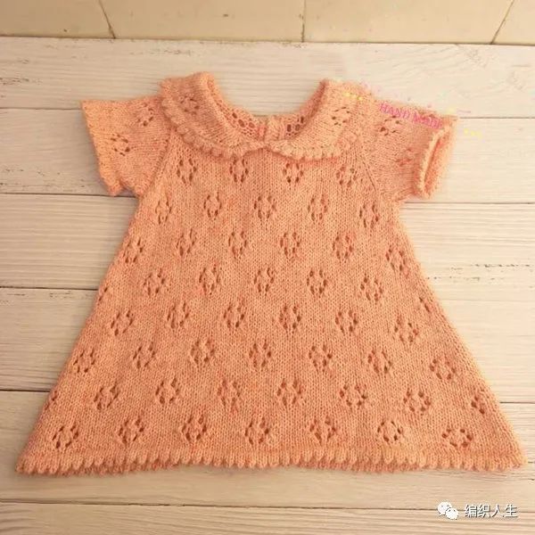 棒针编织儿童冬装连衣裙教程,儿童棉花糖连衣裙编织图解