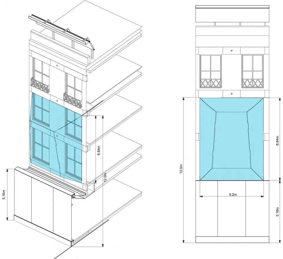 UNStudio新作|荷兰18Septemberplein大楼改造,悬浮于立面之上的发光盒子