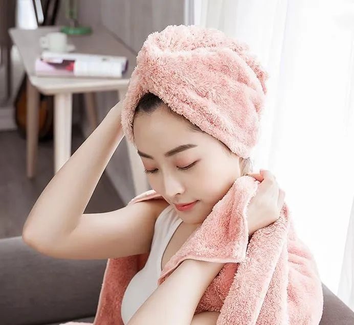 日本双层加厚超强吸水干发帽,日本吸水速干干发帽
