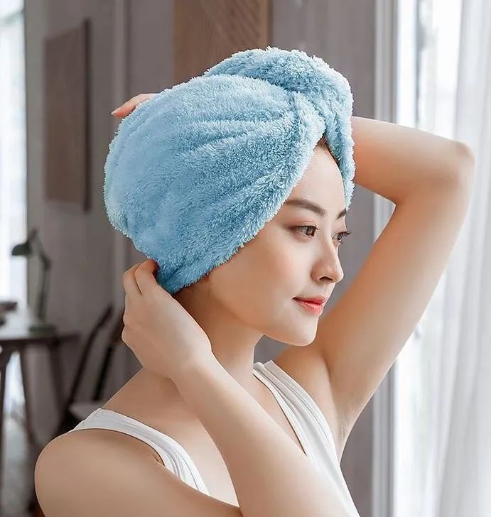 日本双层加厚超强吸水干发帽,日本吸水速干干发帽