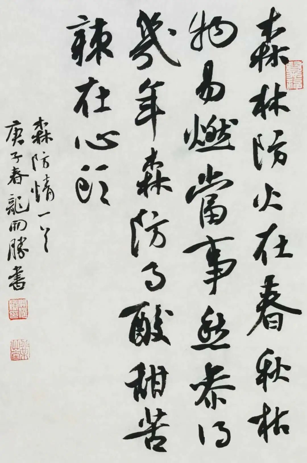 森林消防守护绿水青山,森林防火守护绿水青山绘画